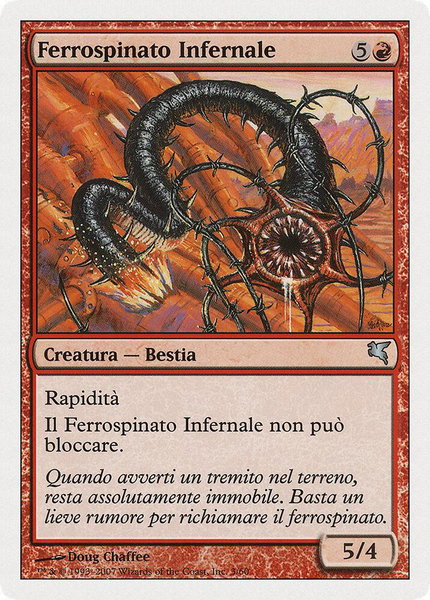 Iron-Barb Hellion (Italian) - "Ferrospinato Infernal" (K3) trading card from Magic Encyclopedia 2005 (Salvat/Hachette) Iron-Barb Hellion (Italian) - "Ferrospinato Infernal" (K3) - Magic Encyclopedia 2005 (Salvat/Hachette) Magic: The Gathering trading card