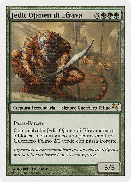 Jedit Ojanen of Efrava (Italian) - "Jedit Ojanen di Efrava" - Magic Encyclopedia 2005 (Salvat/Hachette) Magic: The Gathering trading card