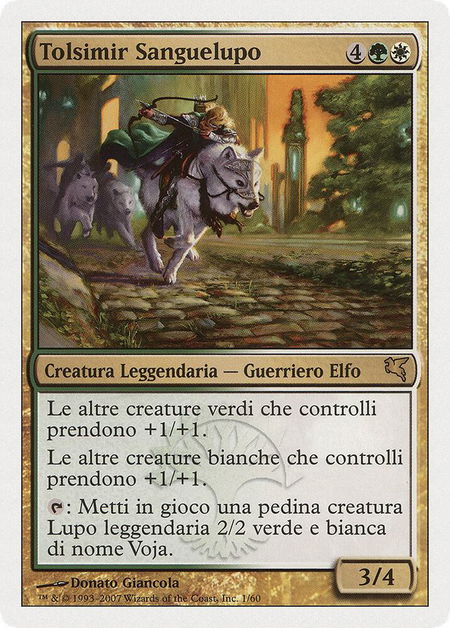 Tolsimir Wolfblood (Italian) - "Tolsimir Sanguelupo" - Magic Encyclopedia 2005 (Salvat/Hachette) Magic: The Gathering trading card