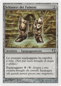 Lightning Greaves (Italian) - "Schinieri dei Fulmini" - Magic Encyclopedia 2005 (Salvat/Hachette) (PSAL) #L2 - Uncommon Magic: The Gathering Trading Card