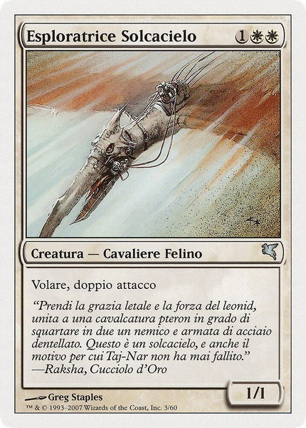 Skyhunter Skirmisher (Italian) - "Esploratrice Solcacielo" (L3) trading card from Magic Encyclopedia 2005 (Salvat/Hachette) Skyhunter Skirmisher (Italian) - "Esploratrice Solcacielo" (L3) - Magic Encyclopedia 2005 (Salvat/Hachette) Magic: The Gathering trading card