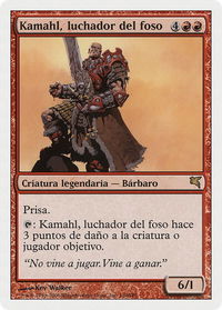 Kamahl, Pit Fighter (Spanish) - "Kamahl, luchador del foso" - Magic Encyclopedia 2005 (Salvat/Hachette) (PSAL) #I1 - Rare Magic: The Gathering Trading Card