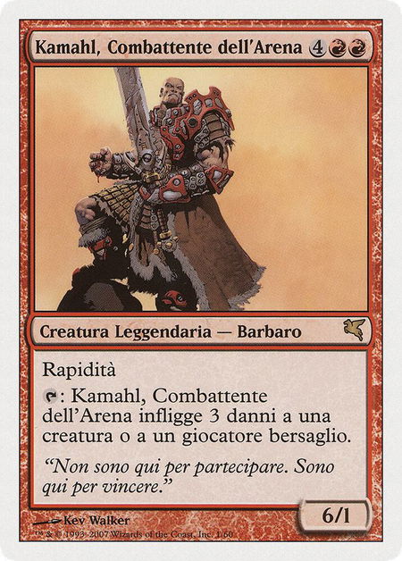 Kamahl, Pit Fighter (Italian) - "Kamahl, Combattente dell'Arena" - Magic Encyclopedia 2005 (Salvat/Hachette) Magic: The Gathering trading card
