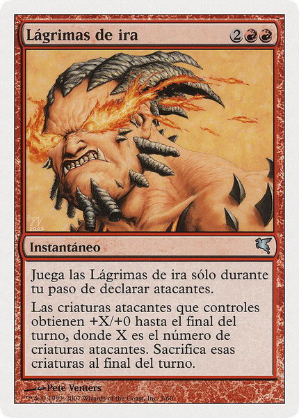 Tears of Rage (Spanish) - "Lagrimas de ira" trading card from Magic Encyclopedia 2005 (Salvat/Hachette) Tears of Rage (Spanish) - "Lagrimas de ira" - Magic Encyclopedia 2005 (Salvat/Hachette) Magic: The Gathering trading card