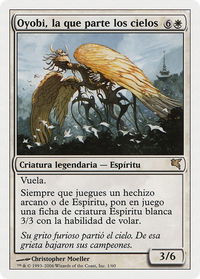 Oyobi, Who Split the Heavens (Spanish) - "Oyobi, la que parte los cielos" - Magic Encyclopedia 2005 (Salvat/Hachette) (PSAL) #C1 - Rare Magic: The Gathering Trading Card