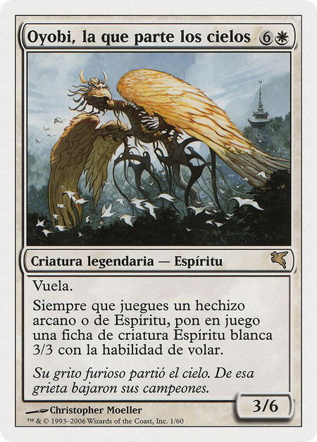 Oyobi, Who Split the Heavens (Spanish) - "Oyobi, la que parte los cielos" trading card from Magic Encyclopedia 2005 (Salvat/Hachette) Oyobi, Who Split the Heavens (Spanish) - "Oyobi, la que parte los cielos" - Magic Encyclopedia 2005 (Salvat/Hachette) Magic: The Gathering trading card