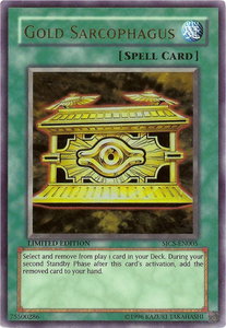Gold Sarcophagus - Shonen Jump Championship Series Promos #SJCS-EN005 - Super Rare YuGiOh Trading Card