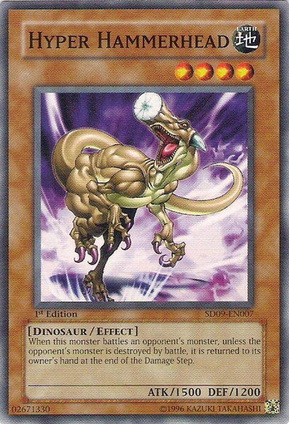 Hyper Hammerhead trading card from Structure Deck: Dinosaur's Rage Hyper Hammerhead - Structure Deck: Dinosaur's Rage YuGiOh trading card
