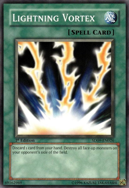 Lightning Vortex trading card from Structure Deck: Dinosaur's Rage Lightning Vortex - Structure Deck: Dinosaur's Rage YuGiOh trading card