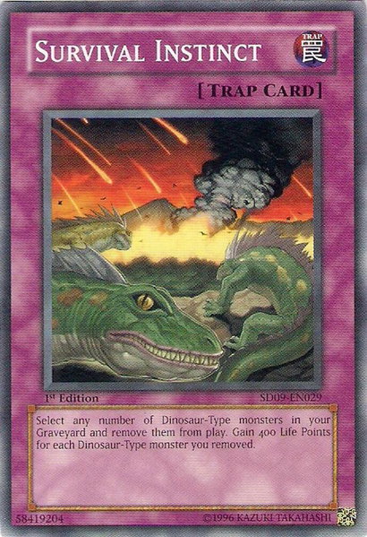 Survival Instinct trading card from Structure Deck: Dinosaur's Rage Survival Instinct - Structure Deck: Dinosaur's Rage YuGiOh trading card