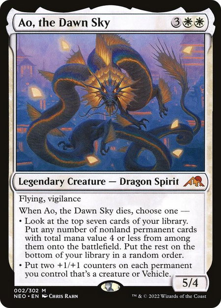 Ao, the Dawn Sky - Kamigawa: Neon Dynasty Magic: The Gathering trading card