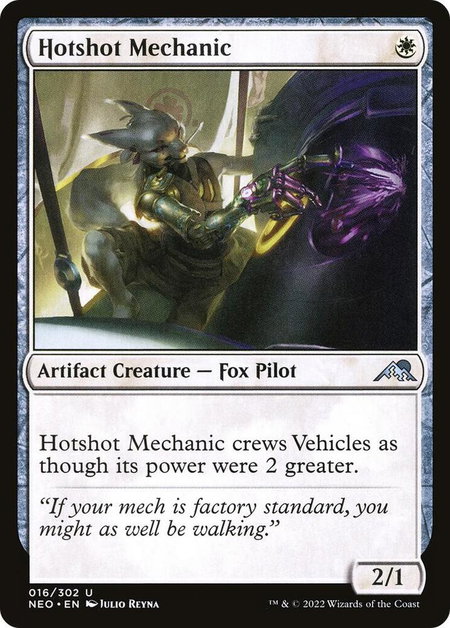 Hotshot Mechanic - Kamigawa: Neon Dynasty Magic: The Gathering trading card