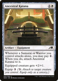 Ancestral Katana - Kamigawa: Neon Dynasty (NEO) #1 - Common Magic: The Gathering Trading Card