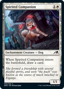 Spirited Companion trading card from Kamigawa: Neon Dynasty Spirited Companion - Kamigawa: Neon Dynasty Magic: The Gathering trading card