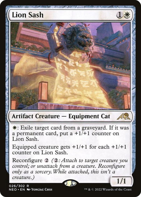 Lion Sash - Kamigawa: Neon Dynasty Magic: The Gathering trading card