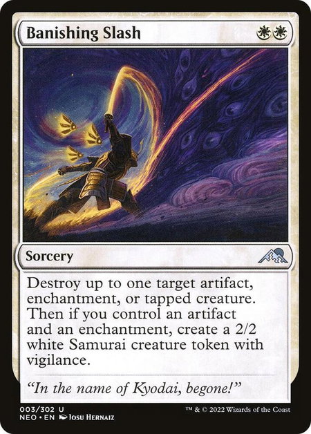 Banishing Slash - Kamigawa: Neon Dynasty Magic: The Gathering trading card