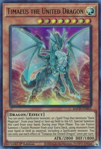 Timaeus the United Dragon - Battle of Chaos (BACH) #BACH-EN003 - Ultra Rare YuGiOh Trading Card