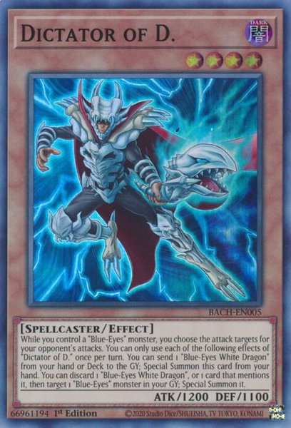 Dictator of D. trading card from Battle of Chaos Dictator of D. - Battle of Chaos YuGiOh trading card