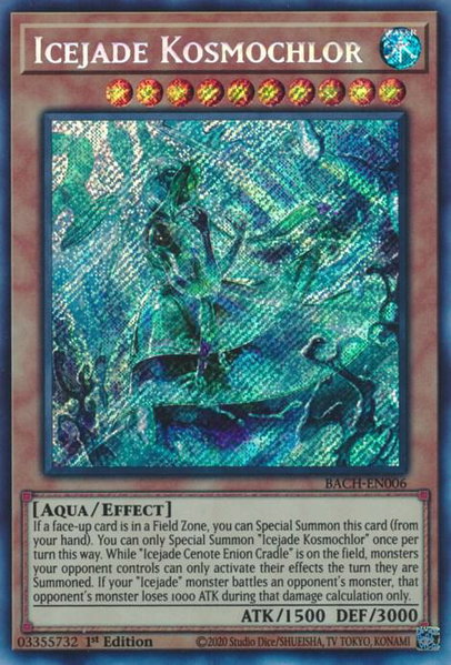 Icejade Kosmochlor trading card from Battle of Chaos Icejade Kosmochlor - Battle of Chaos YuGiOh trading card