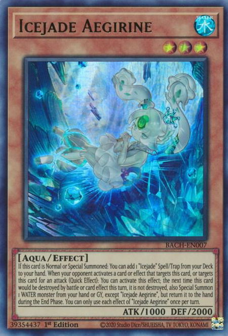 Icejade Aegirine trading card from Battle of Chaos Icejade Aegirine - Battle of Chaos YuGiOh trading card