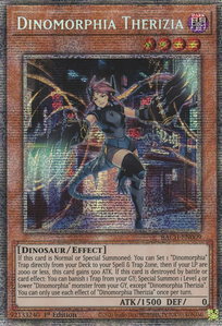 Dinomorphia Therizia (Starlight Rare) - Battle of Chaos (BACH) #BACH-EN009 - Starlight Rare YuGiOh Trading Card