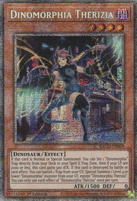 Dinomorphia Therizia (Starlight Rare) - Battle of Chaos (BACH) #BACH-EN009 - Starlight Rare YuGiOh Trading Card