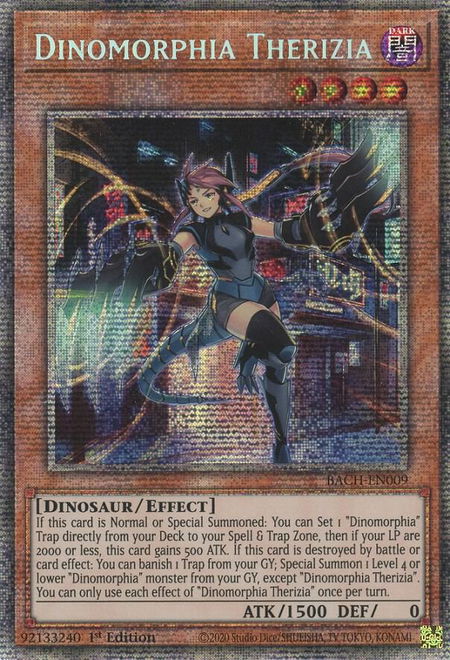 Dinomorphia Therizia (Starlight Rare) - Battle of Chaos YuGiOh trading card