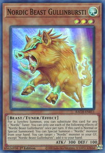 Nordic Beast Gullinbursti - Battle of Chaos (BACH) #BACH-EN011 - Super Rare YuGiOh Trading Card