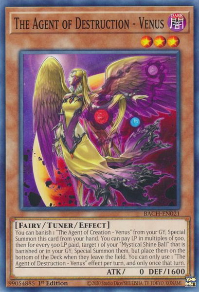 The Agent of Destruction - Venus trading card from Battle of Chaos The Agent of Destruction - Venus - Battle of Chaos YuGiOh trading card