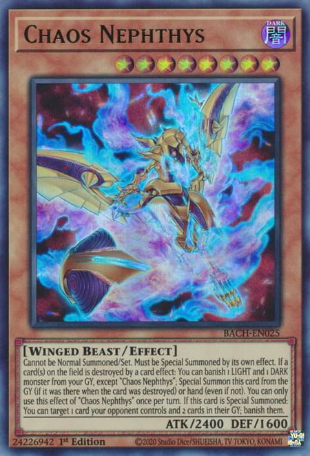 Chaos Nephthys - Battle of Chaos YuGiOh trading card