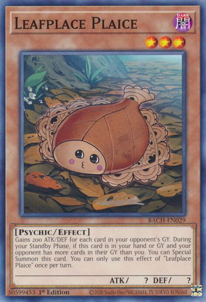 Leafplace Plaice - Battle of Chaos YuGiOh trading card