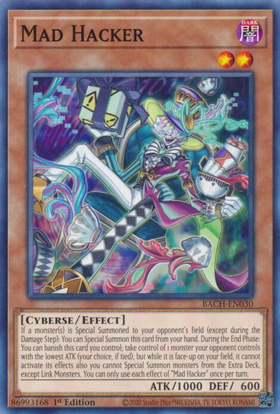 Mad Hacker trading card from Battle of Chaos Mad Hacker - Battle of Chaos YuGiOh trading card
