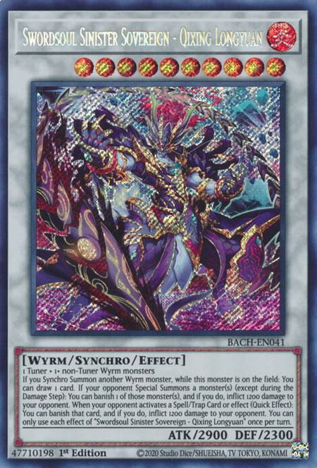 Swordsoul Sinister Sovereign - Qixing Longyuan - Battle of Chaos YuGiOh trading card