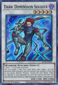 Dark Dimension Soldier - Battle of Chaos (BACH) #BACH-EN043 - Super Rare YuGiOh Trading Card