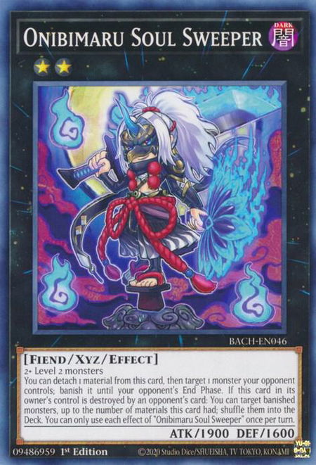 Onibimaru Soul Sweeper trading card from Battle of Chaos Onibimaru Soul Sweeper - Battle of Chaos YuGiOh trading card