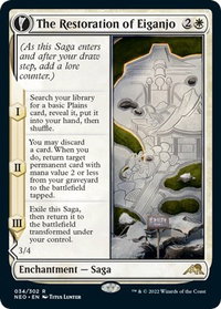 The Restoration of Eiganjo - Kamigawa: Neon Dynasty (NEO) #34 - Rare Magic: The Gathering Trading Card