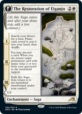 The Restoration of Eiganjo - Kamigawa: Neon Dynasty Magic: The Gathering trading card