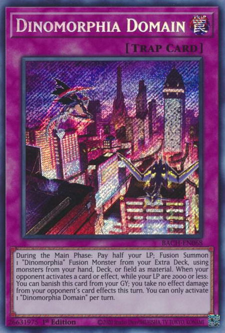 Dinomorphia Domain trading card from Battle of Chaos Dinomorphia Domain - Battle of Chaos YuGiOh trading card