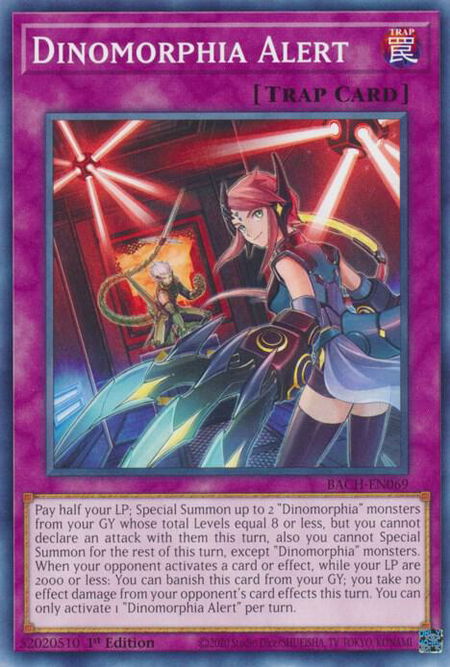 Dinomorphia Alert - Battle of Chaos YuGiOh trading card