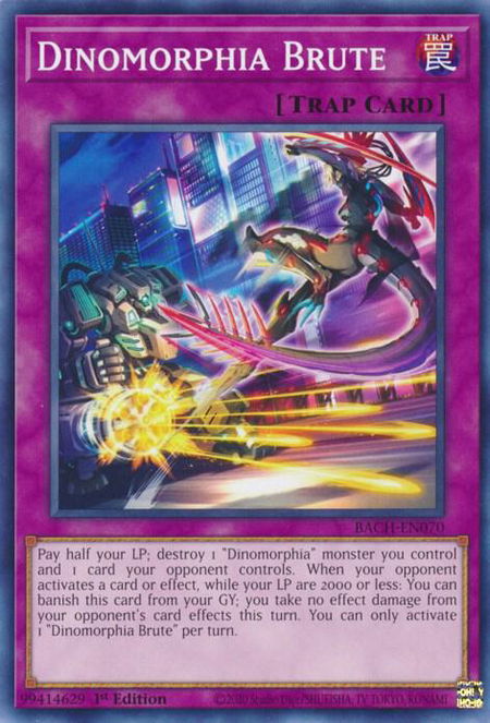 Dinomorphia Brute trading card from Battle of Chaos Dinomorphia Brute - Battle of Chaos YuGiOh trading card