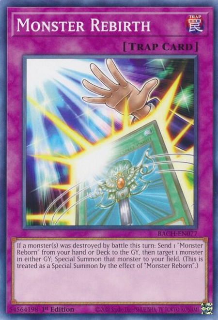 Monster Rebirth trading card from Battle of Chaos Monster Rebirth - Battle of Chaos YuGiOh trading card