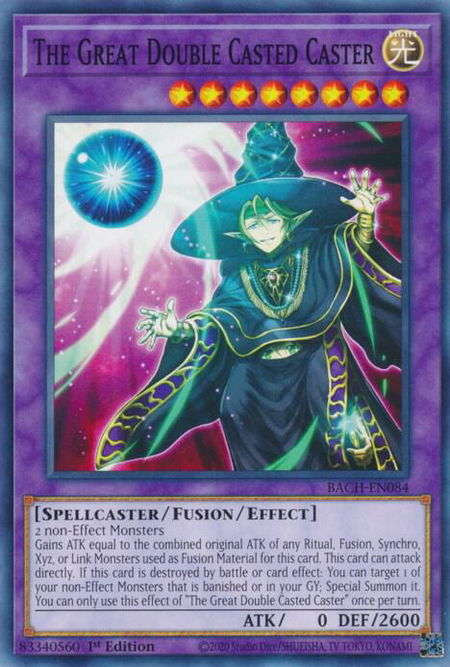The Great Double Casted Caster trading card from Battle of Chaos The Great Double Casted Caster - Battle of Chaos YuGiOh trading card