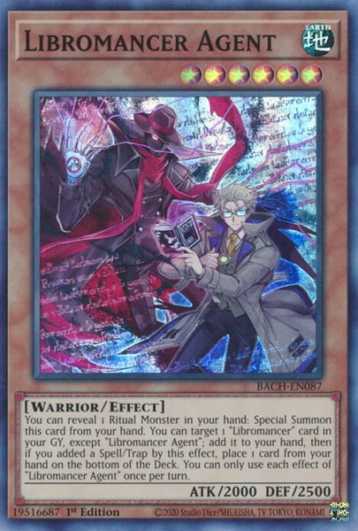 Libromancer Agent trading card from Battle of Chaos Libromancer Agent - Battle of Chaos YuGiOh trading card
