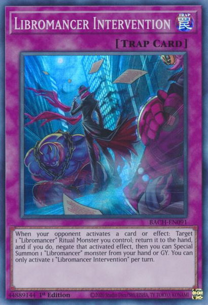 Libromancer Intervention trading card from Battle of Chaos Libromancer Intervention - Battle of Chaos YuGiOh trading card