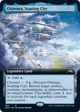 Otawara, Soaring City (Extended Art) - Kamigawa: Neon Dynasty Magic: The Gathering trading card