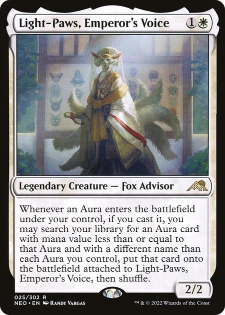 Light-Paws, Emperor's Voice - Kamigawa: Neon Dynasty Magic: The Gathering trading card