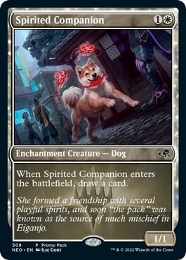 Spirited Companion - Promo Pack: Kamigawa: Neon Dynasty Magic: The Gathering trading card