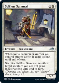 Selfless Samurai - Kamigawa: Neon Dynasty (NEO) #35 - Uncommon Magic: The Gathering Trading Card