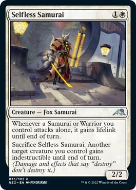 Selfless Samurai - Kamigawa: Neon Dynasty Magic: The Gathering trading card