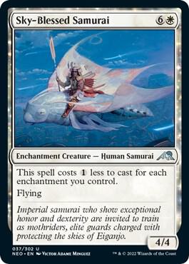 Sky-Blessed Samurai - Kamigawa: Neon Dynasty Magic: The Gathering trading card